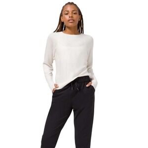 Lululemon Cashlu Knit PulloverHeathered White Opal Sweater Women's Size 6‎